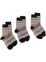 Paul Smith intarsia-knit striped socks (three pack) - Noir - thumbnail