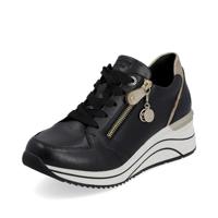 Remonte Dames Low-Top Sneaker D0T03, vrouwen lage schoenen, losse inlegzool, Zwart combi 01, 41 EU