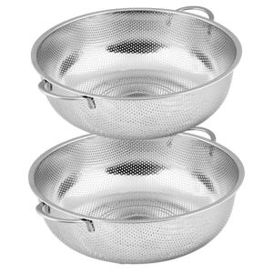 Keuken vergieten/zeef - set van 2x stuks - rvs metaal - zilver - Dia 25,5 en 31.5 cm