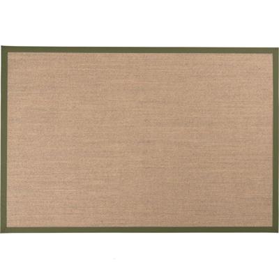 Vloerkleed Linna grijs 200x290 met olijfgroene band Vloerkleed Linna grijs 200x290 met olijfgroene band