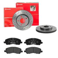 Remmenset, remschijf BREMBO, Remschijftype: Geperforeerd / Geventileerd, Inbouwplaats: Vooras, u.a. für Mitsubishi