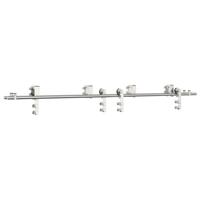 vidaXL Schuifdeur onderdelenset 200 cm roestvrij staal zilverkleurig, schuifdeur hardware, schuifdeur rail, schuifdeur hanger, schuifdeur hardware set