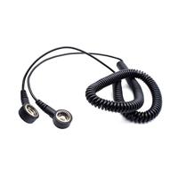 QUADRIOS GmbH ESD bescherming spiraalkabel aardingskabel 10 mm drukknop beide zijden spiraalkabel 3,6 m professionele antistatische accessoires (norm EN 61340-5-1)