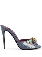 Dolce & Gabbana mules en jean à ornements en cristal - Bleu