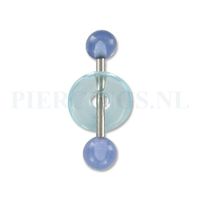 Tongpiercing acryl met donut licht blauw - thumbnail