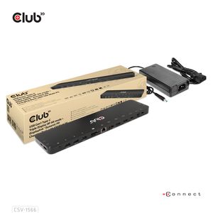 CLUB3D USB Gen1 Type-C Triple Display DP Alt mode & met Displaylink Dynamisch PD Charging Dock met 120 Watt PS *Geschikt voor zwaardere laptop batterijen