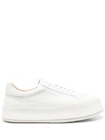 Jil Sander baskets en cuir à plateforme - Blanc