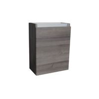 Fonteinkast Sanilux Aluminium Greeplijst Century Oak Scharnier Links 52x40x22 cm Sanilux