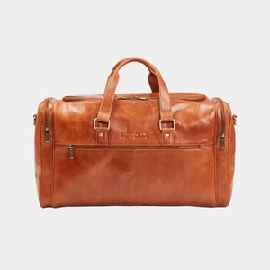 NEGOTIA Alpha Leren Duffel Bag Weekendtas Reistas Bruin