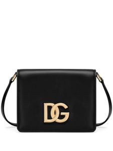 Dolce & Gabbana logo-plaque leather crossbody bag - Noir