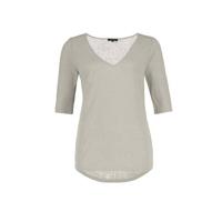 Claudia Sträter gemêleerde fijngebreide top zand