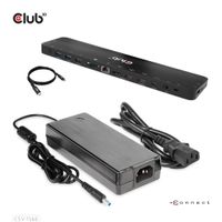 CLUB3D USB Gen1 Type-C Triple Display DP Alt mode & met Displaylink Dynamisch PD Charging Dock met 120 Watt PS *Geschikt voor zwaardere laptop batterijen