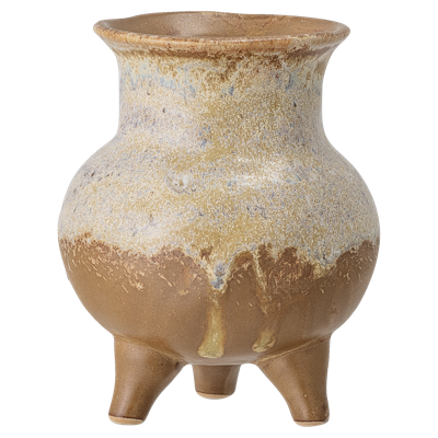 Bloomingville Vaas Steen Bruin ø8.5 10.5cm.H Bloomingville Vaas Steen Bruin ø8.5 10.5cm.H