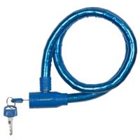 Dunlop kabelslot - blauw - plastic coating - 80 cm   - - thumbnail