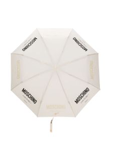 Moschino parapluie à logo imprimé - Tons neutres