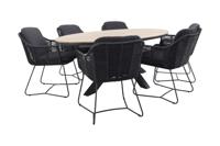 Taste Belmond antraciet/GI Edison 220x115 cm. - ovale tuinset - thumbnail