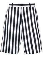 Moschino striped cotton-blend chino shorts - Noir - thumbnail