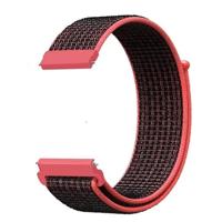 By Qubix - Sport Loop nylon bandje - Rood/oranje - Compatible met Garmin Vivoactive 6 / Vivoactive 5 / Vivoactive 3 - Compatible Garmin bandje - Bandbreedte: 20mm