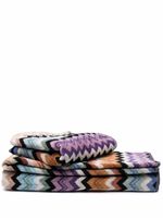 Missoni Home lot de deux serviettes de bain Giacomo à motif zigzag - Marron