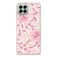 Samsung Galaxy M33 TPU Case Pink Flowers