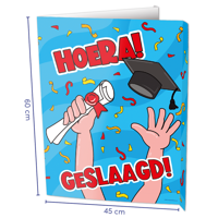 Raamdecoratie Geslaagd groot