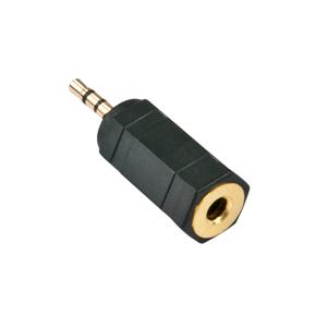 LINDY 35622 Adapter Jackplug Audio Adapter [1x Jackplug male 2,5 mm - 1x Jackplug female 3,5 mm] Zwart