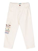 Kenzo Kids pantalon à logo brodé - Tons neutres