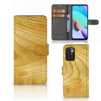 Xiaomi Redmi 10 Book Style Case Licht Hout - thumbnail