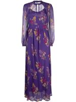 TWINSET robe longue en crêpe à fleurs - Violet