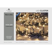 Clusterverlichting met timer en dimmer 1536 leds warm wit 9 m - thumbnail