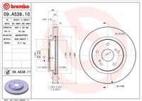 Remschijf BREMBO, Remschijftype: Binnen geventileerd, u.a. für Suzuki