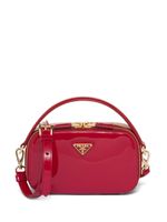 Prada sac à bandoulière Odette en cuir verni - Rouge