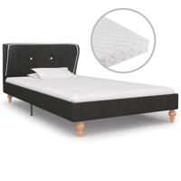 vidaXL Bed met matras jute donkergrijs 90x200 cm
