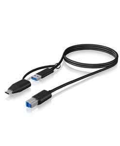 ICY BOX IB-CB032 USB-kabel USB 3.2 Gen 1 (3.1 Gen 1) 1 m USB B USB A Zwart