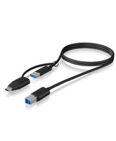 ICY BOX IB-CB032 USB-kabel USB 3.2 Gen 1 (3.1 Gen 1) 1 m USB B USB A Zwart - thumbnail