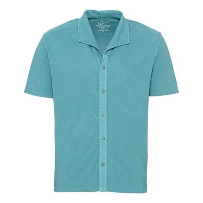 Jersey overhemd met korte mouw en piqué-structuur, lagune S