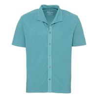 Jersey overhemd met korte mouw en piqué-structuur, lagune S
