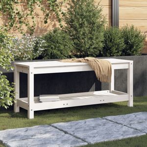 Tuinbank 108x35x45 cm massief grenenhout wit