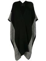 VOZ poncho rayé à design ouvert - Noir