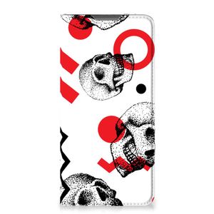 Mobiel BookCase Motorola Moto G52 | Moto G82 Skull Red