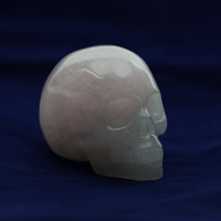 Rozenkwarts Schedel - AA graad, excellent snijwerk - 7.5x5x6 cm - 310 g - S