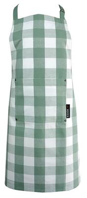 KOOK Keukenschort Ruit Groen 90 x 70 cm