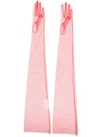 Maison Margiela gants longs en tulle - Rouge