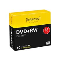 Intenso blanco dvd+rw, herschrijfbaar, 4,7 GB, 4 x snelheid, 10 stuks slim case