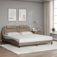 vidaXL Bedframe met hoofdbord kunstleer cappuccinokleurig 180x200 cm