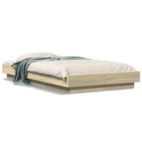 vidaXL Bedframe bewerkt hout sonoma eikenkleurig 90x190 cm, bed, bed ombouw, twijfelaar bed, bedbodem, slaapkamermeubel, eenpersoonsbed, 1 persoonsbed