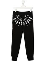 Neil Barrett Kids pantalon de jogging à imprimé Thunderbolt - Noir