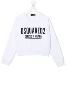 DSQUARED2 KIDS sweat en coton à logo imprimé - Blanc