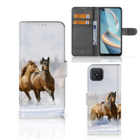 OPPO Reno4 Z Telefoonhoesje met Pasjes Paarden - thumbnail