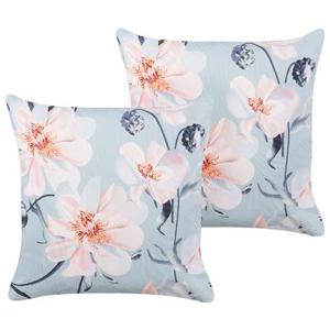 Beliani-APRICALE-Tuinkussen set van 2-Blauw-45 x 45 cm-Polyester